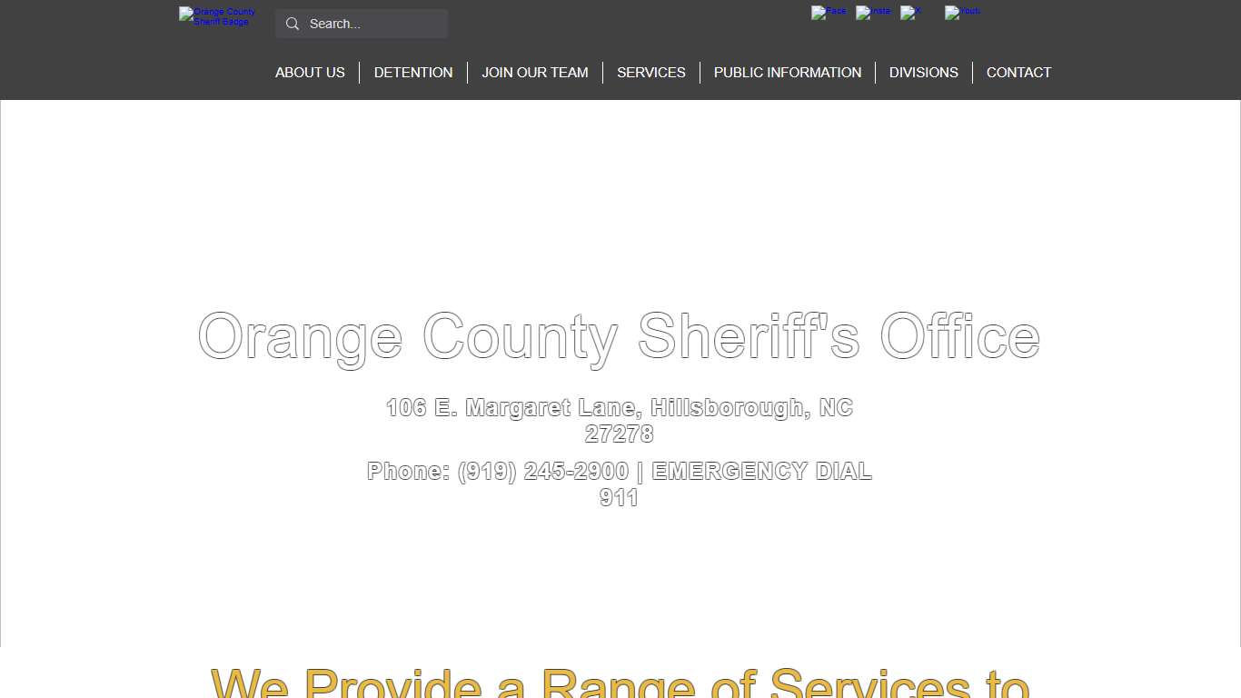 HOME Orange County Sheriff's Office, NC
