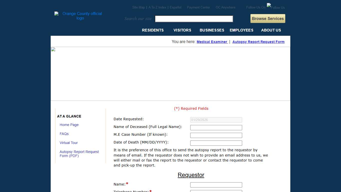 Autopsy Report Request Form
